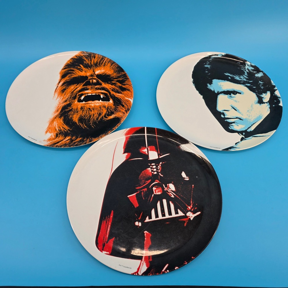 Zak Designs Star Wars Melamine Plate Set Darth Vader Han Solo Chewbacca 10 Inch